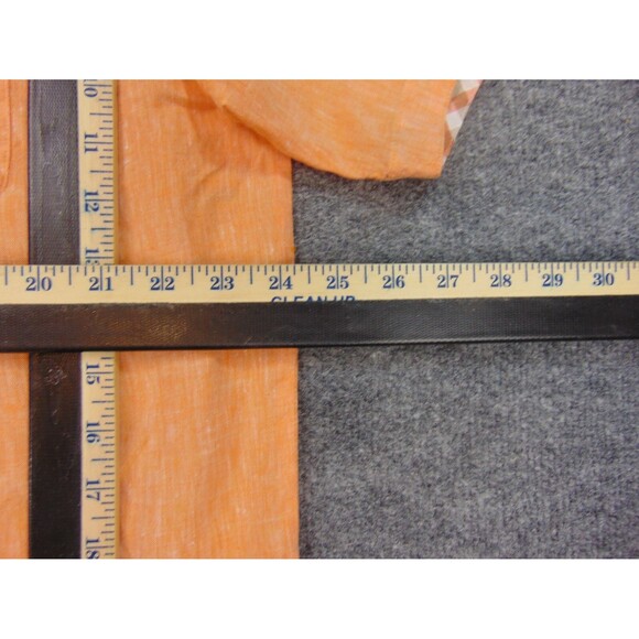 Bohio Shirt Mens XL Orange‎ Linen Chambrey Short Sleeve - Picture 7 of 8